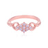 Eternal Elegance Diamond Cut Rhodium Plated Hearts Ring