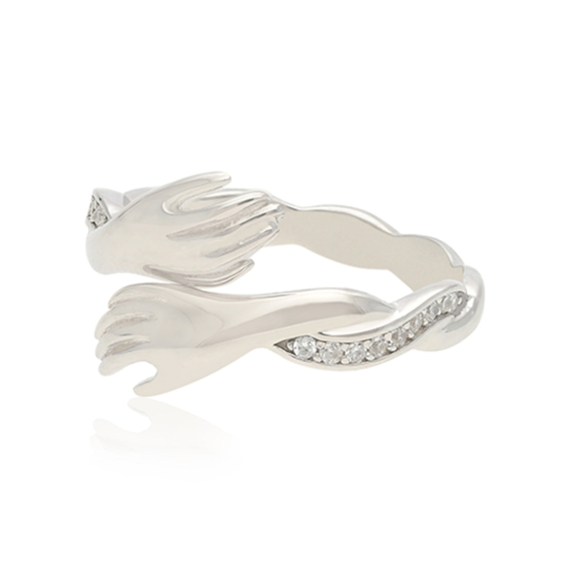 925 Eternal Love Rhodium Forever Hug Ring