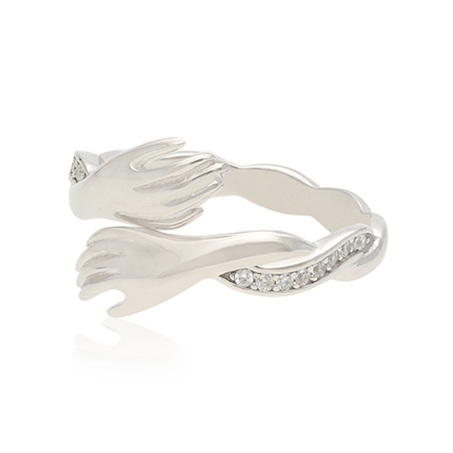 925 Eternal Love Rhodium Forever Hug Ring