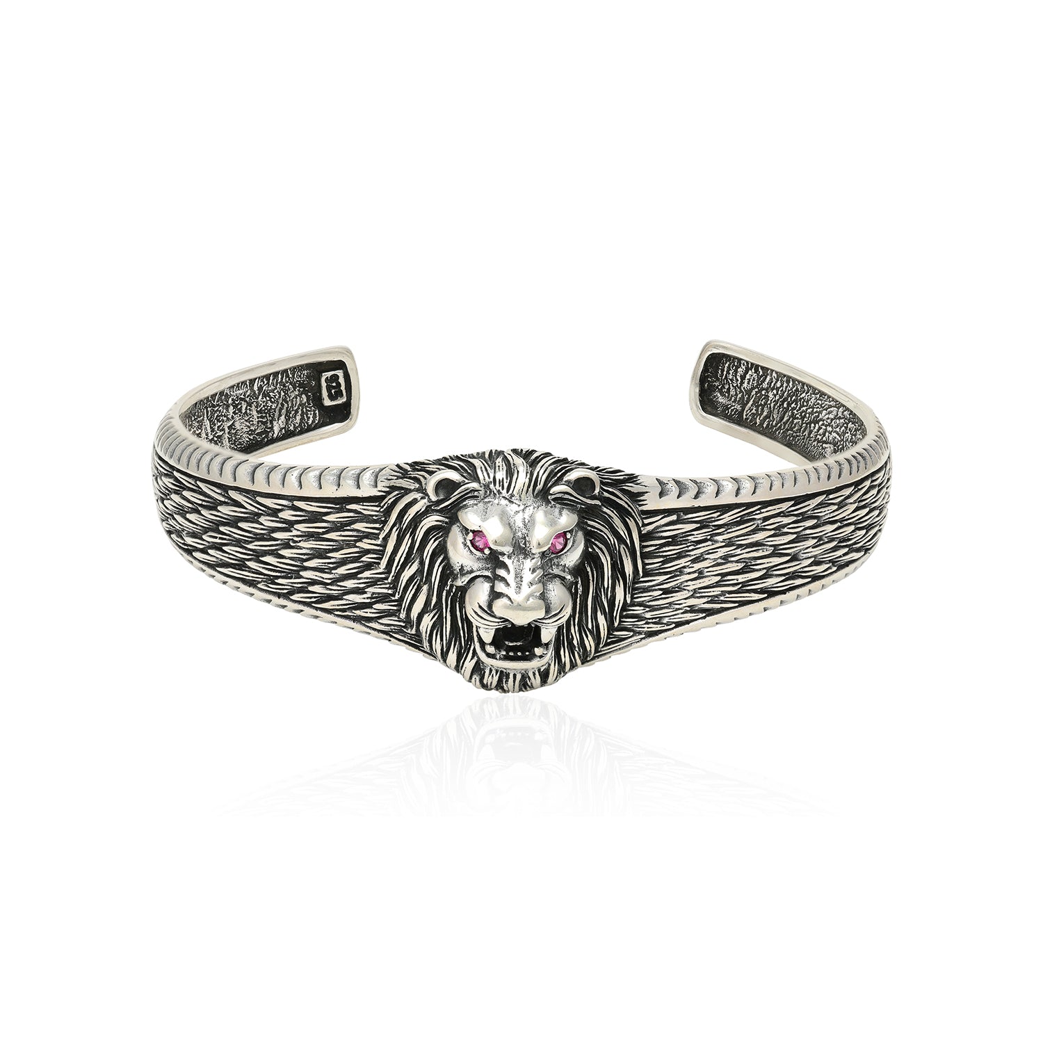 925 Ferocious Lion Sterling Silver Cuff