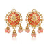 925 Festive Peach Polki Pearl Silver Earrings