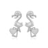 925 Flamingo Charm Heart Rhodium Platted Earrings
