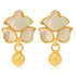 925 Floral Mop Gold Plated Silver Earring