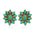 925 Floral Turquoise Gold Plated Stud