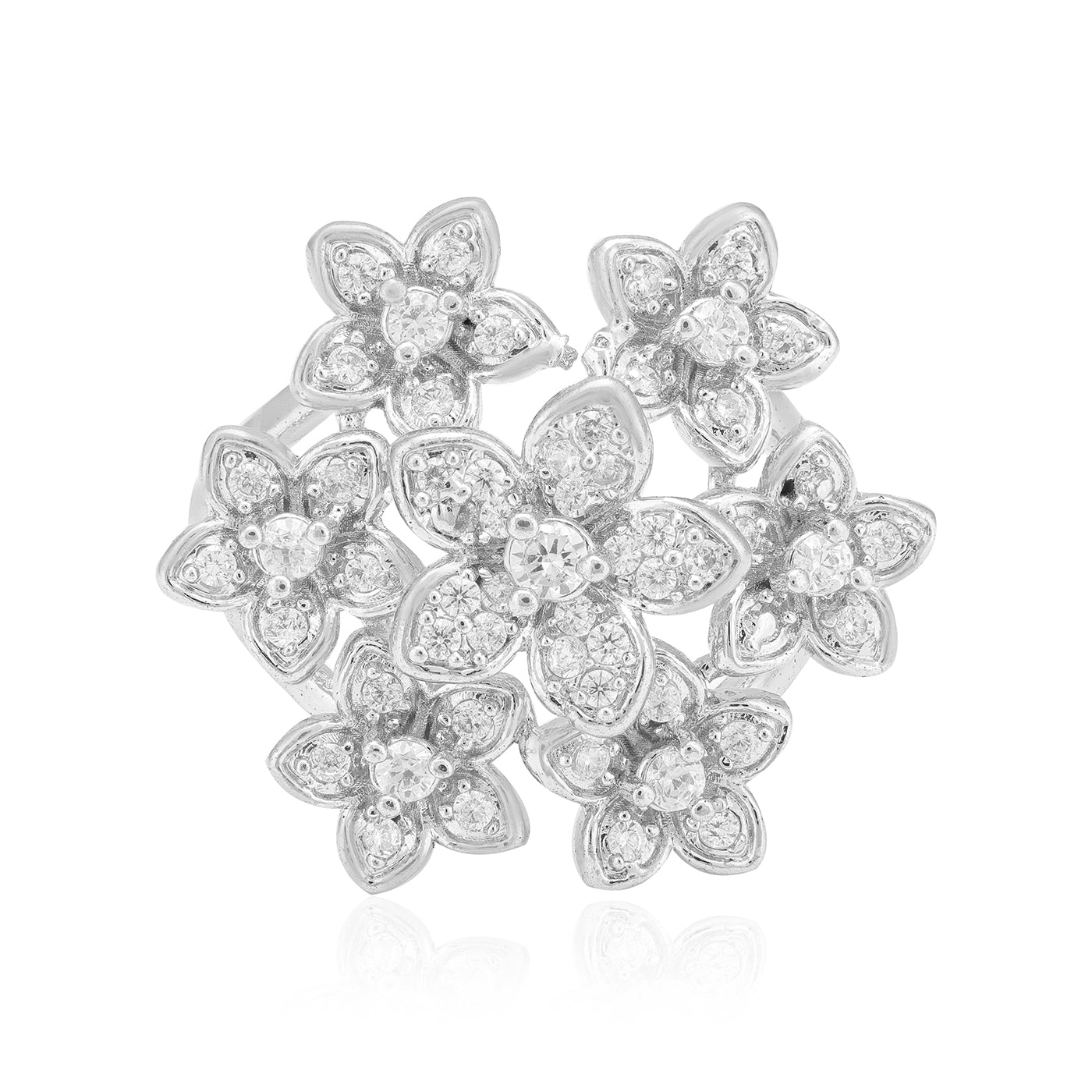 925 Flowering Beauty Rhodium Plated Ring 
