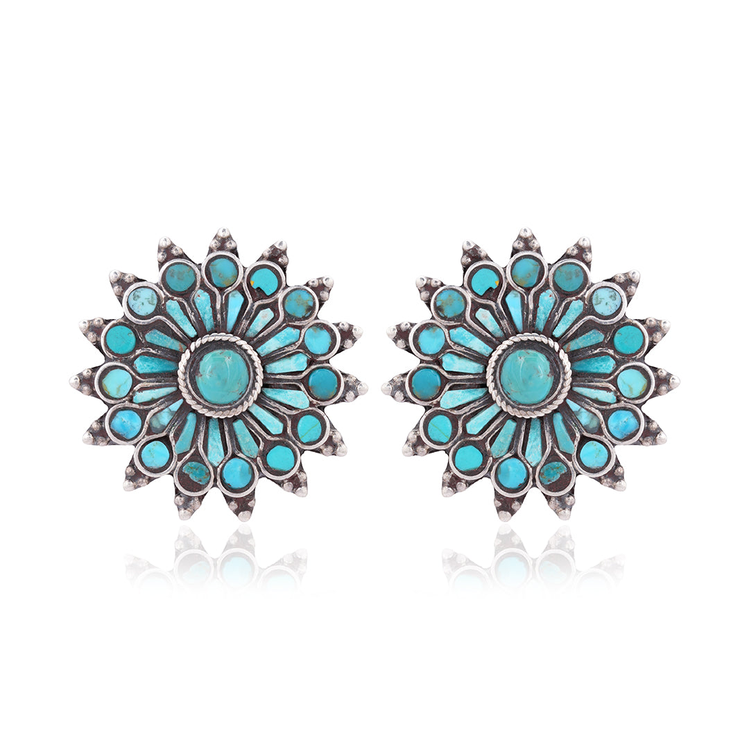 925 Fresh Bloom Turquoise Sterling Silver Stud