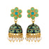 925 Glamorous Turquoise Stone Pearl Drop Earrings