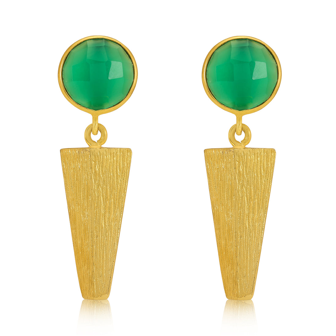925 Gold Plated Cone Shape Sterling Silver Earrings