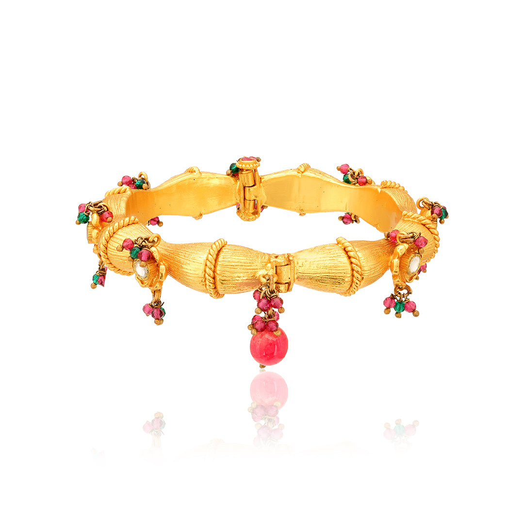 925 Gold Plated Dangling Charm Kada