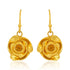 925 Gold Plated Flower Shaped Hook Silver Earring
