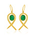 925 Gold Plated Green Stone Studded Drop Earring