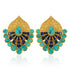 925 Gold Plated Leaf shaped Turquoise Silver Earring