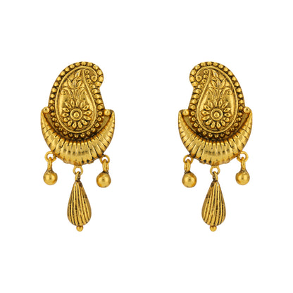 925 Gold Plated Manga Tear Drop Earrings