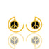 925 Gold Plated Peace Design Silver Earring