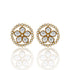 925 Gold Plated Polki  Floral Kundan  Silver Stud Earring