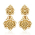 925 Gold Plated Polki Kundan Chandelier Silver Earring