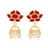 925 Gold Plated Red Turquoise Jhumka Earring