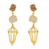 925 Gold Plated Rose Quartz Dangler Earrings