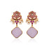 925 Gold Plated Rose Squartz Red Pearl Earrings