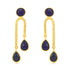 925 Gold Plated  Silver Long Drop Classic Earring