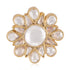925 Gold Plated Sterling Silver Polki Fluer Ring