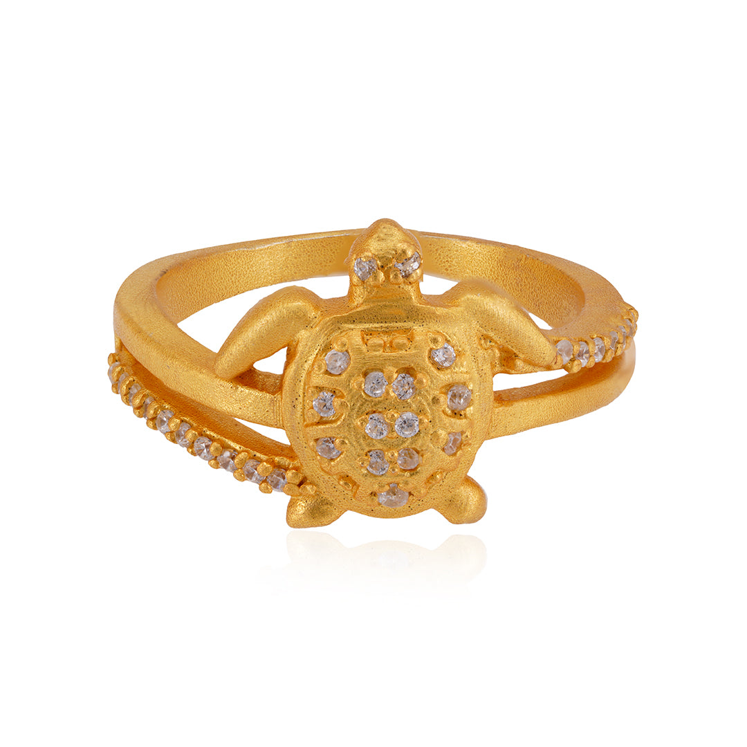 925 Gold Plated Tortoise Sterling Silver Ring