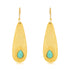 925 Gold Plated Turquoise Gemstone Dangle Silver Earrings