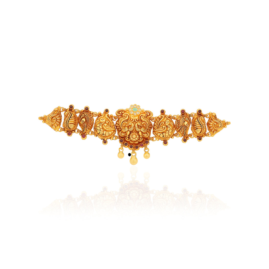 925 Gold plated Gold Plated Aesthetic Dual Peacock Vanki For Women