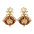 925 Graceful Polki Red Gold Plated Earrings