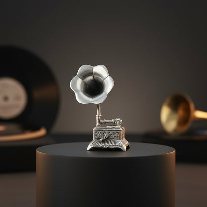 925 Gramophone Retro Sterling Silver Miniature