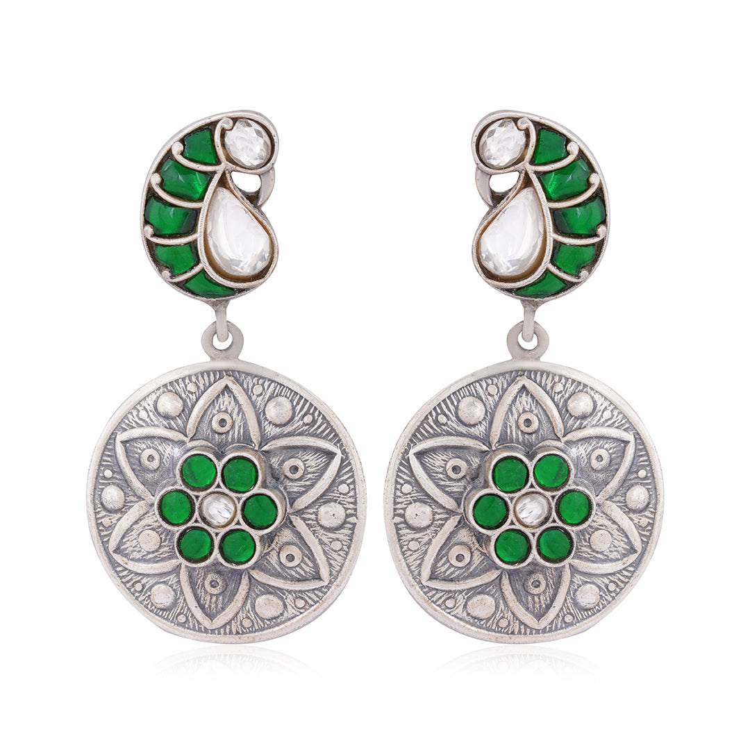 925 Green Cascade Sterling Silver Earring