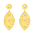 925 Hammered Leaf Gold Plated Sterling Silver Earring
