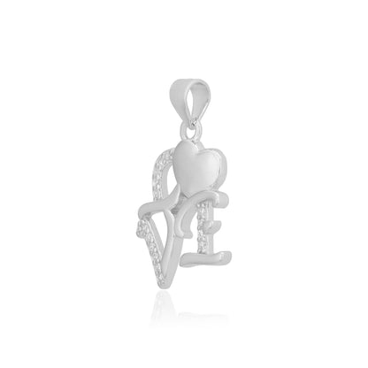 925 Heartfelt Love Rhodium Plated Heart Charm Pendants