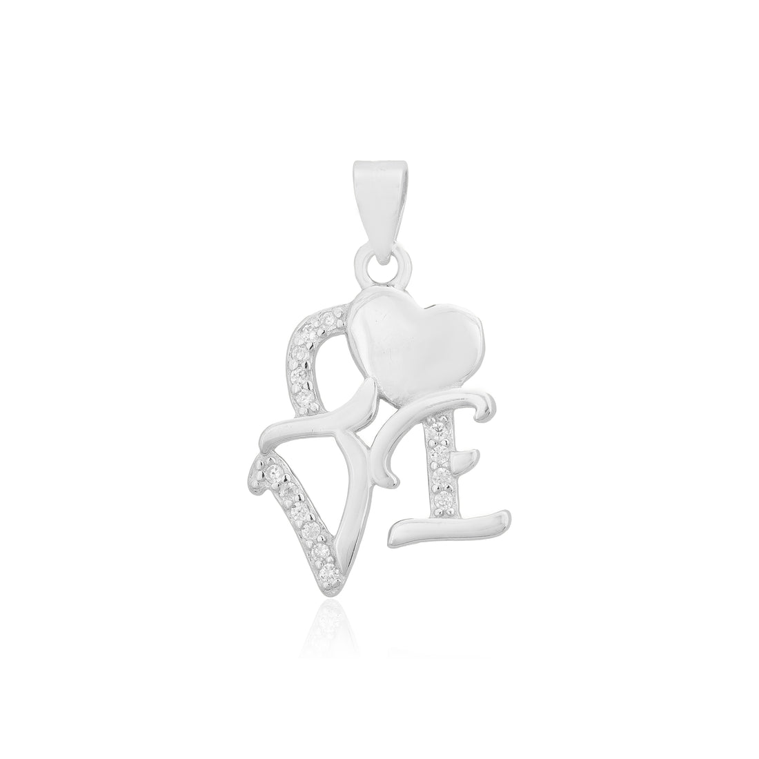 Heartfelt Love Rhodium Plated Heart Charm Pendants
