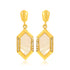 925 Hexagon Shape Gold Plated Silver Earrings