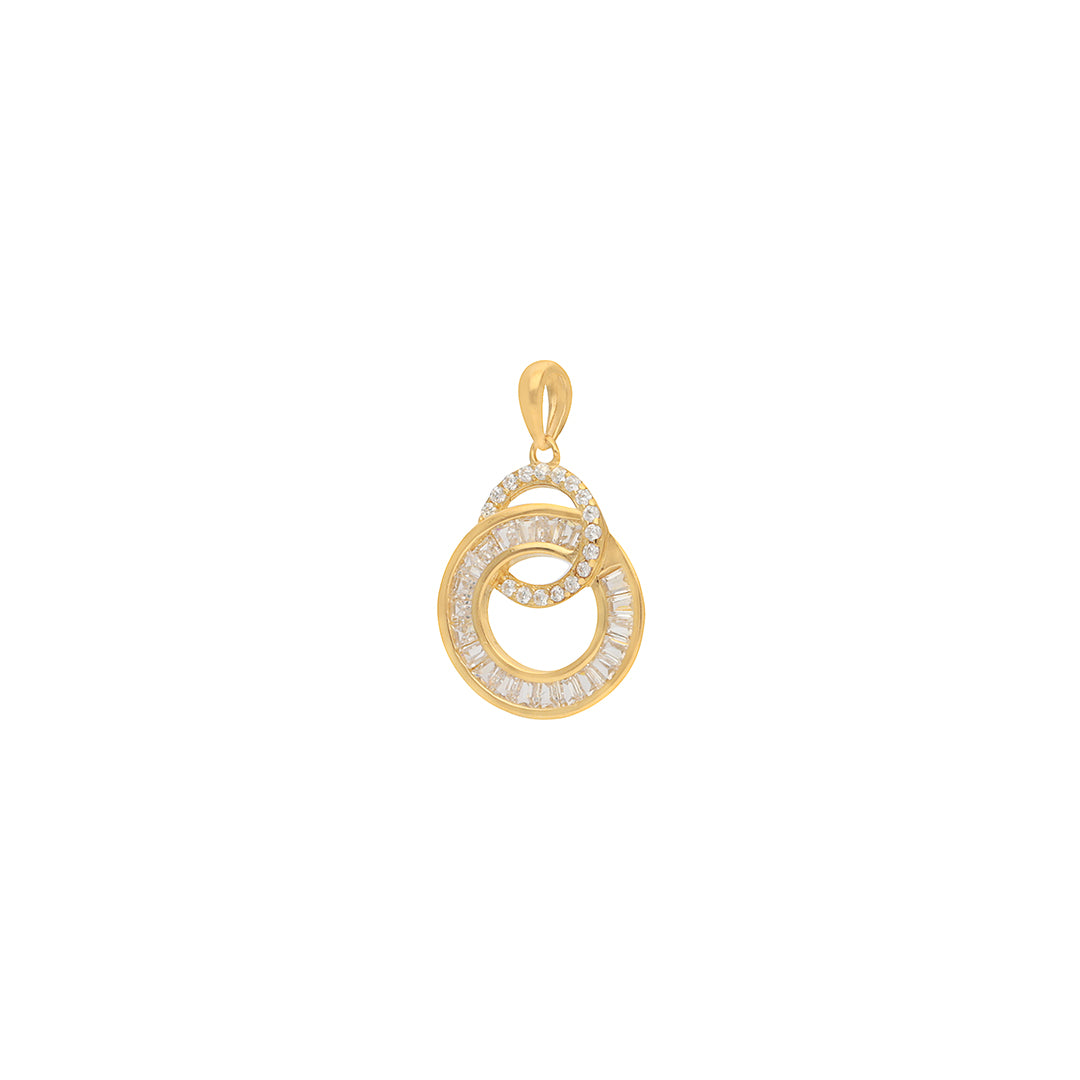 925 Interlinked Golden Halo Pendant IE0011