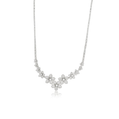 925 Luminous White Petal Enchantment Necklace 