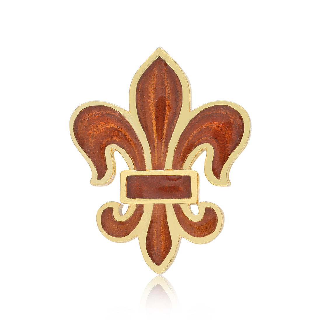925 Luxe Fleur-de-Lis Gold Plated Coat Pin