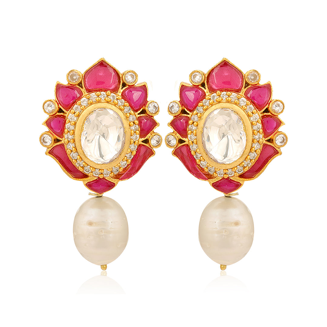 925 Luxe Pearl drop Gold Plated Silver Earrings