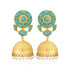 925 Luxurious Turquoise Gold Plated Jhumka