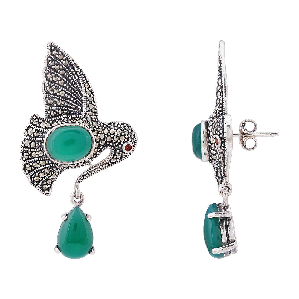 925 Marcasite Stone Bird Sterling Silver Earring