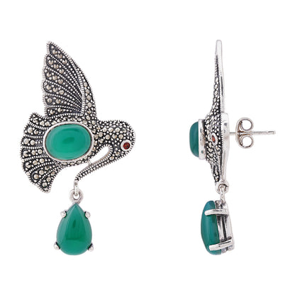 925 Marcasite Stone Bird Sterling Silver Earring