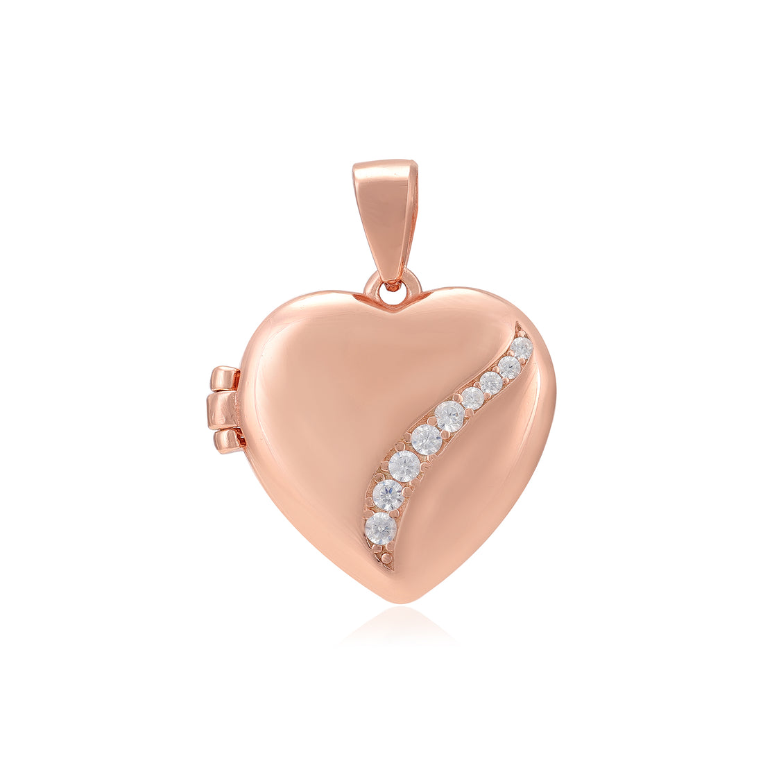 925 Minimal Glow Rose Gold Plated Heart Pendants