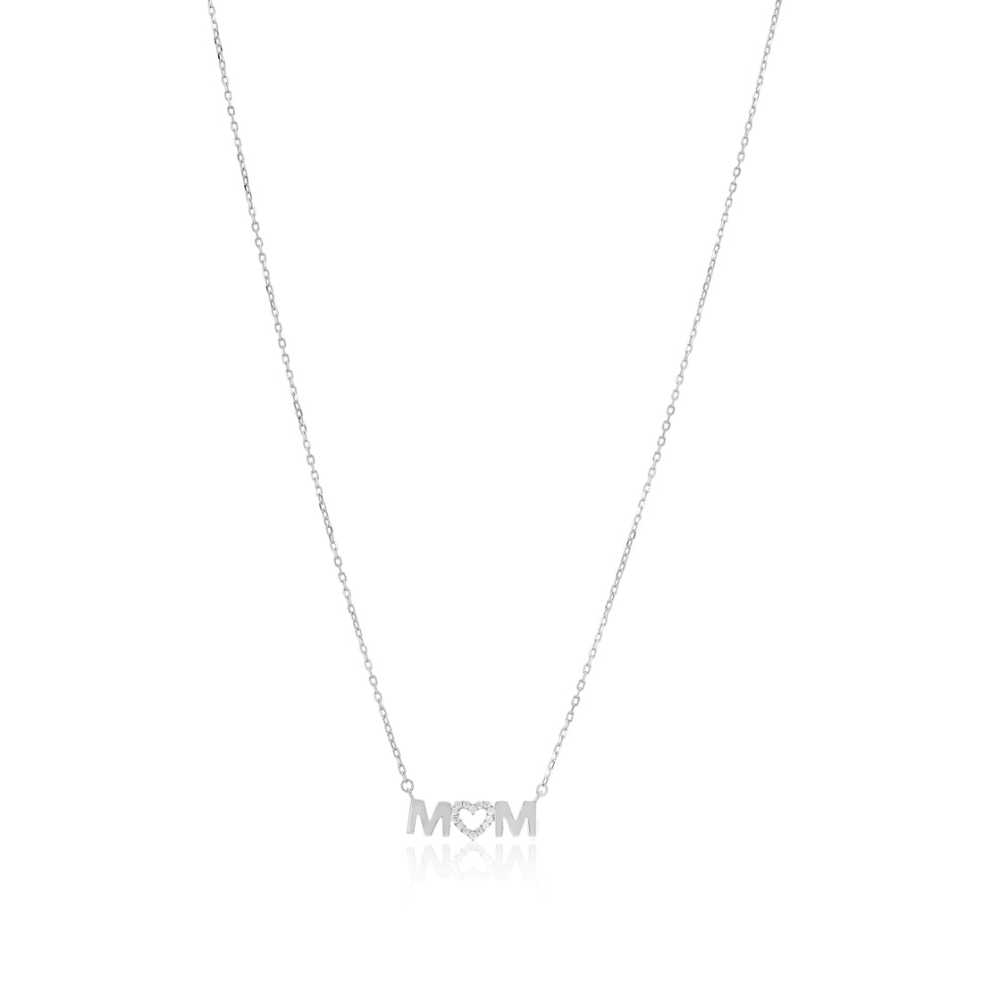 Mom Heart Infused Rhodium Plated Cuban Chain Pendants