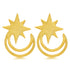 925 Moon Gold Plated Silver Stud