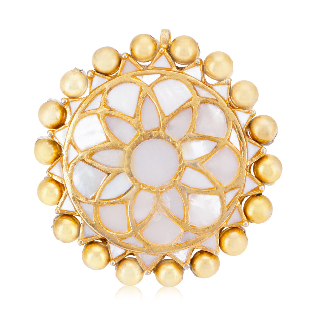 925 Mother Of Pearl Floral Sterling Silver Ring