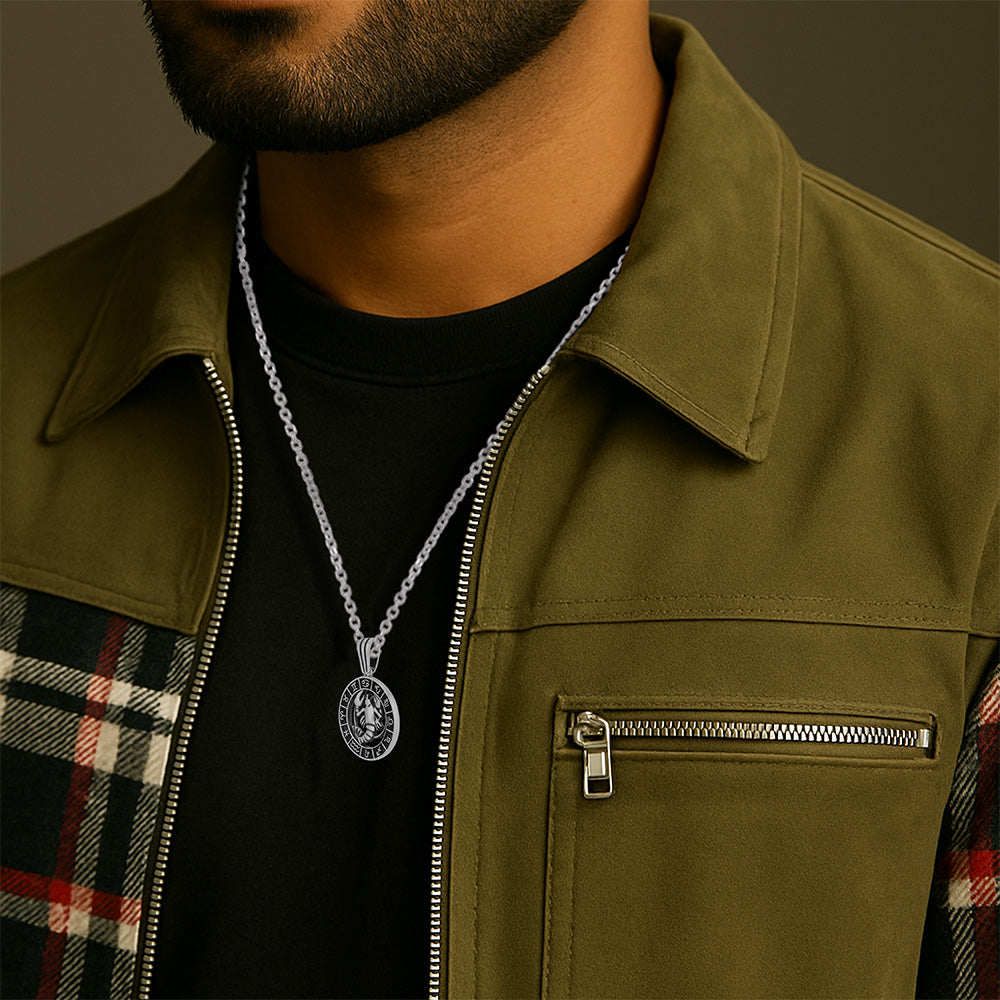 925 Nurturing Cancer Oxidised Zodiac Pendant