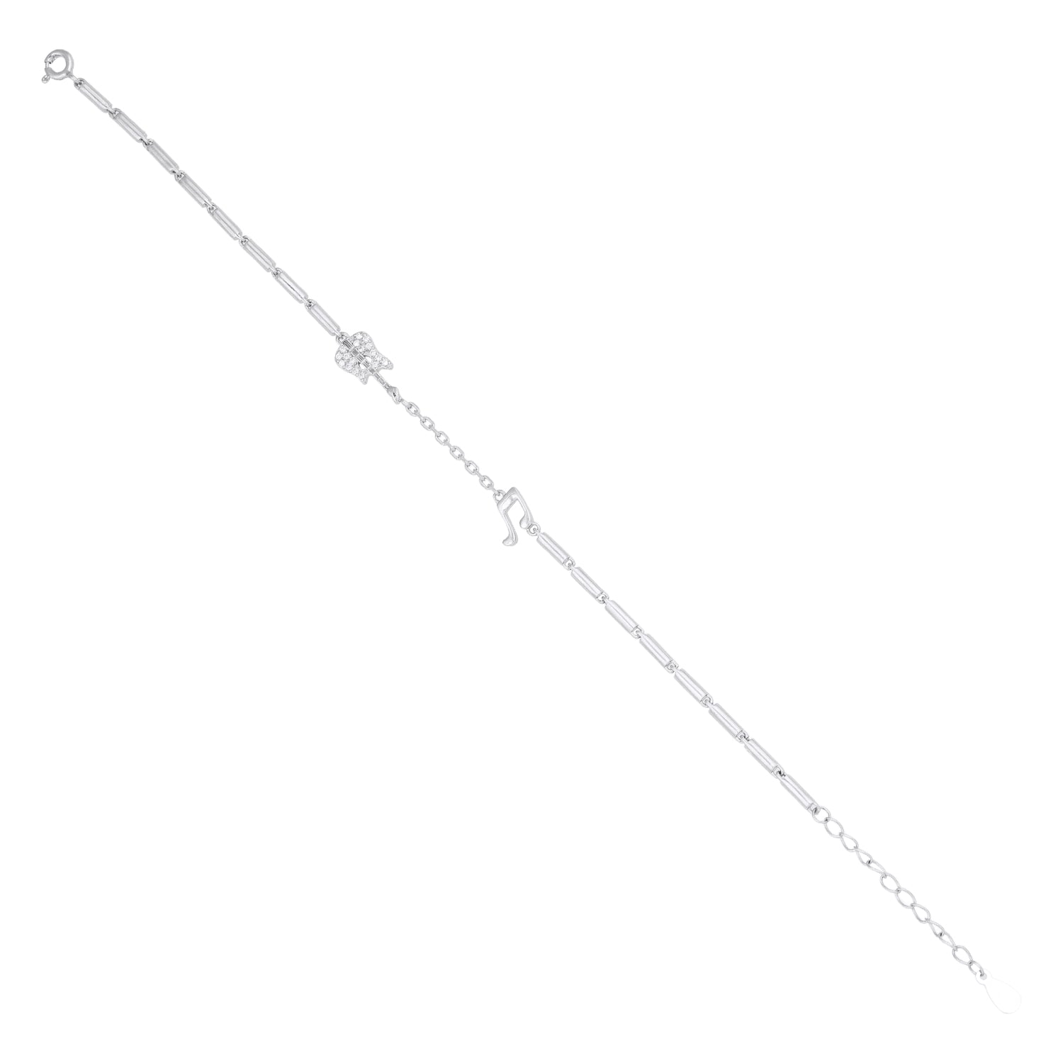 Pav Musical Note Silver Bracelet