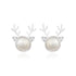 925 Pearl Antler Sterling Silver Stud Earrings