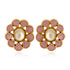 925 Pink Polki Statement Silver Earrings